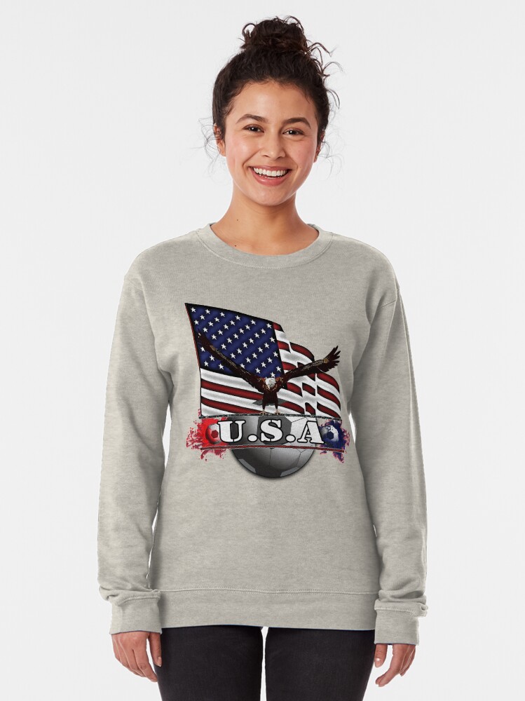 Alternate view of USA Soccer with Eagle & Flag Pullover Sweatshirt