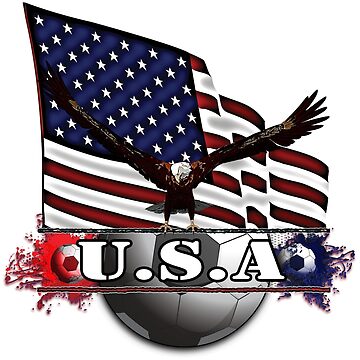 Artwork thumbnail, USA Soccer with Eagle & Flag by futureimaging