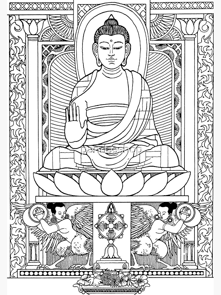 Bouddha noir et blanc Poster