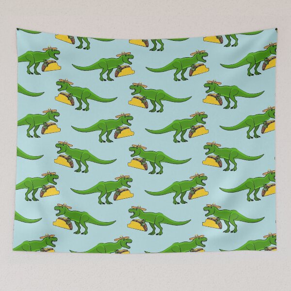 Item preview, Tyrannosaurus rex eating tacos designed and sold by littlearrow.