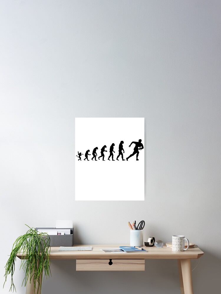 Thumbnail 2 of 3, Poster, Human Evolution Playing Rugby designed and sold by mattw887.