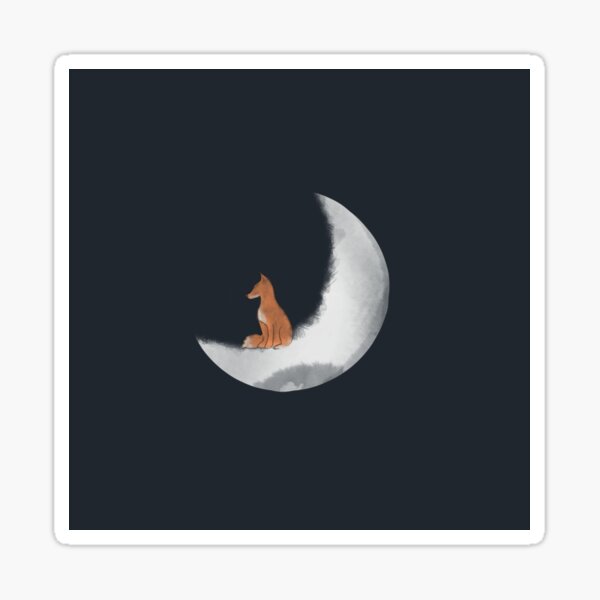 Fox Moon Sticker