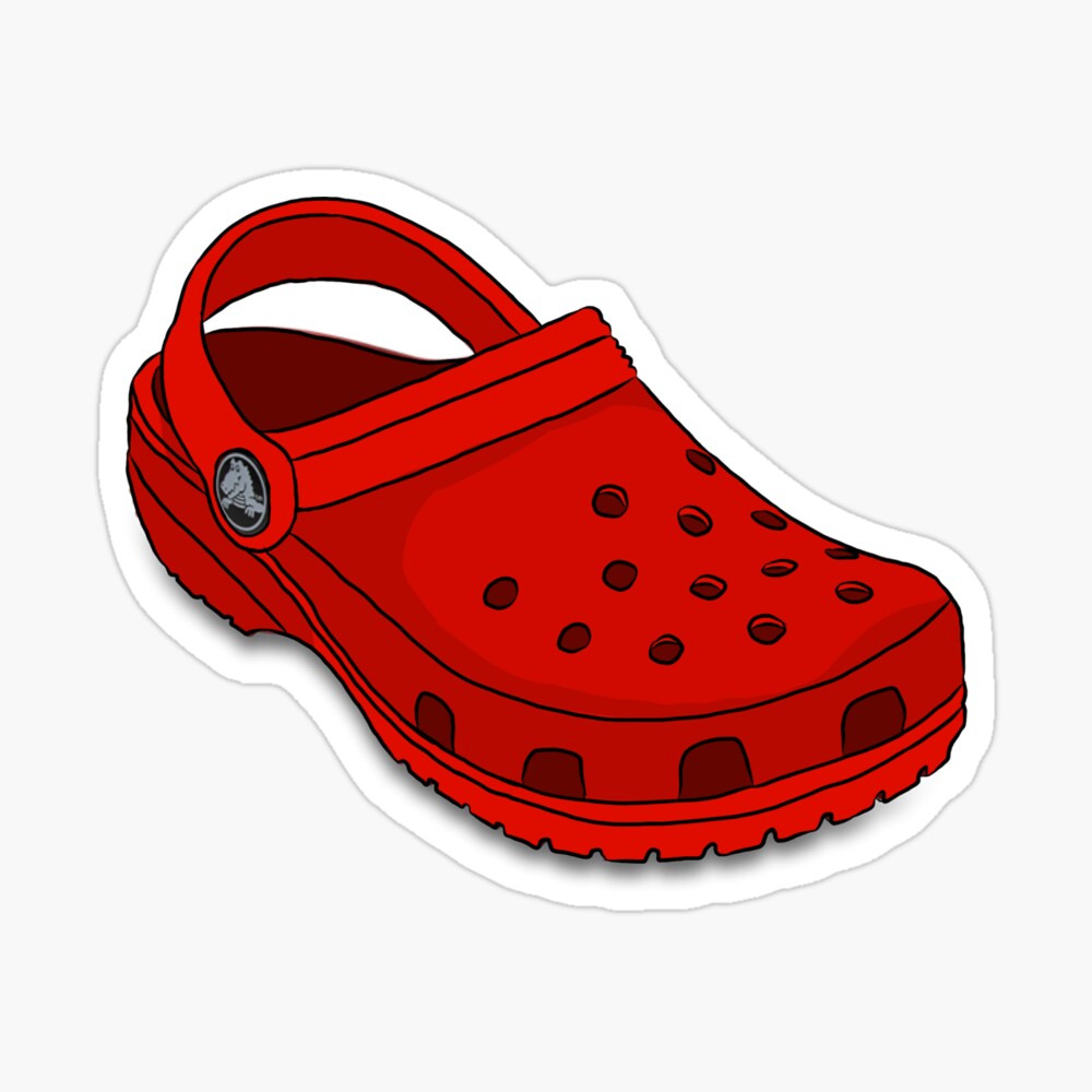 cartoon crocs - red
