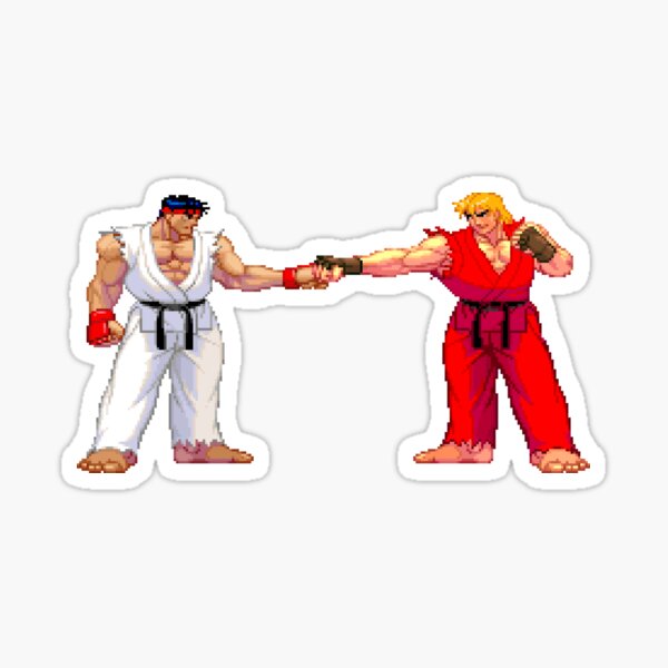 3rd Strike Ryu and Ken fist bump Sticker