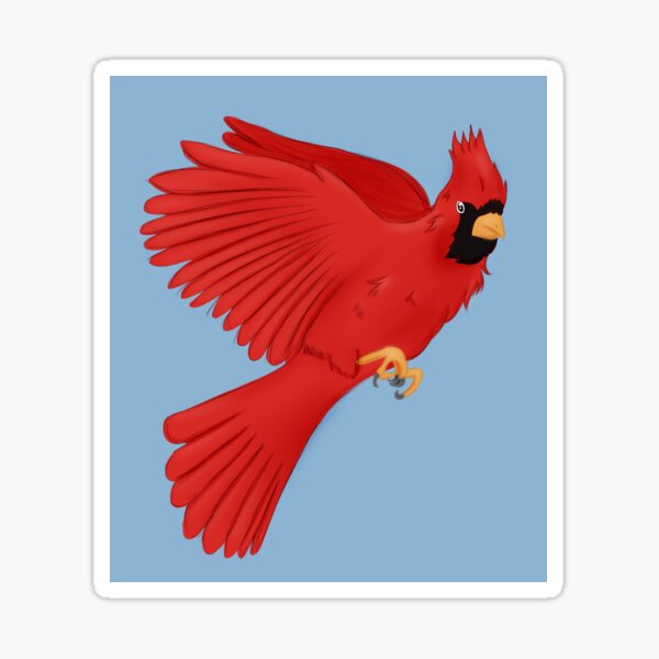 Red Cardinal Flying Sticker