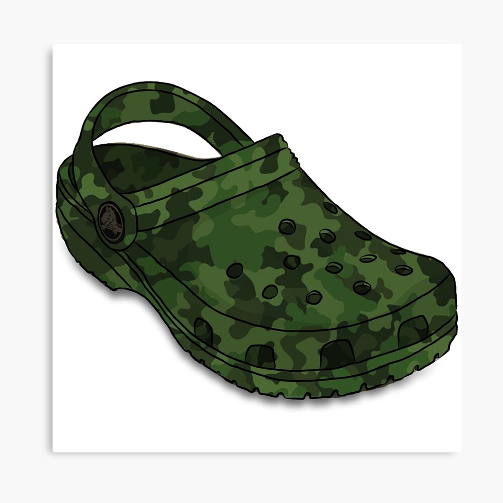 camo print crocs