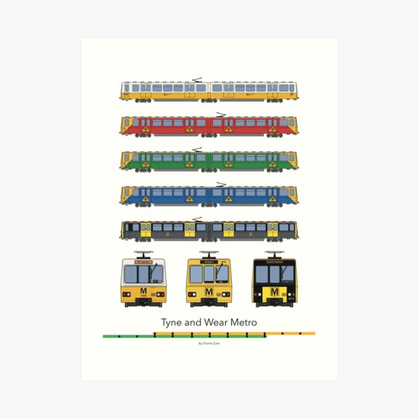 Tyne and Wear Metro Liveries Art Print