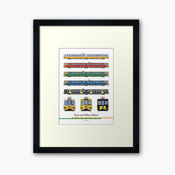 Tyne and Wear Metro Liveries Framed Art Print