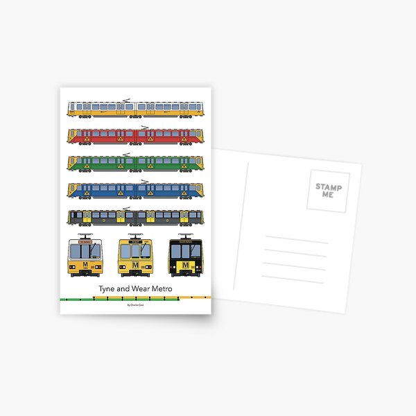 Tyne and Wear Metro Liveries Postcard