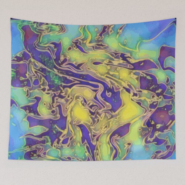 Item preview, Evolving Soul - purple blue green and yellow abstract swirls designed and sold by JaycraveDesigns.
