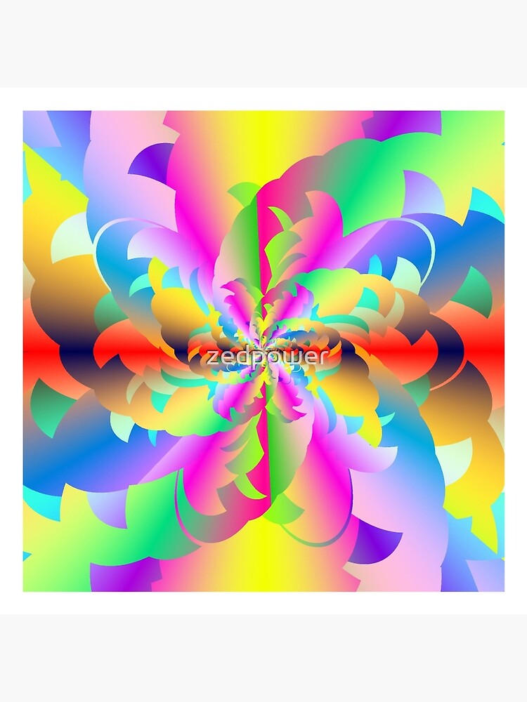 Thumbnail 4 of 4, Pillow, Fractured Fractal Fire Flower Flameout designed and sold by zedpower.