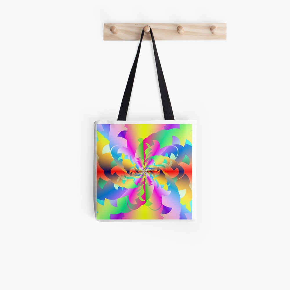 Fractured Fractal Fire Flower Flameout Tote Bag