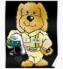 Elliot the Driver - Black Poster