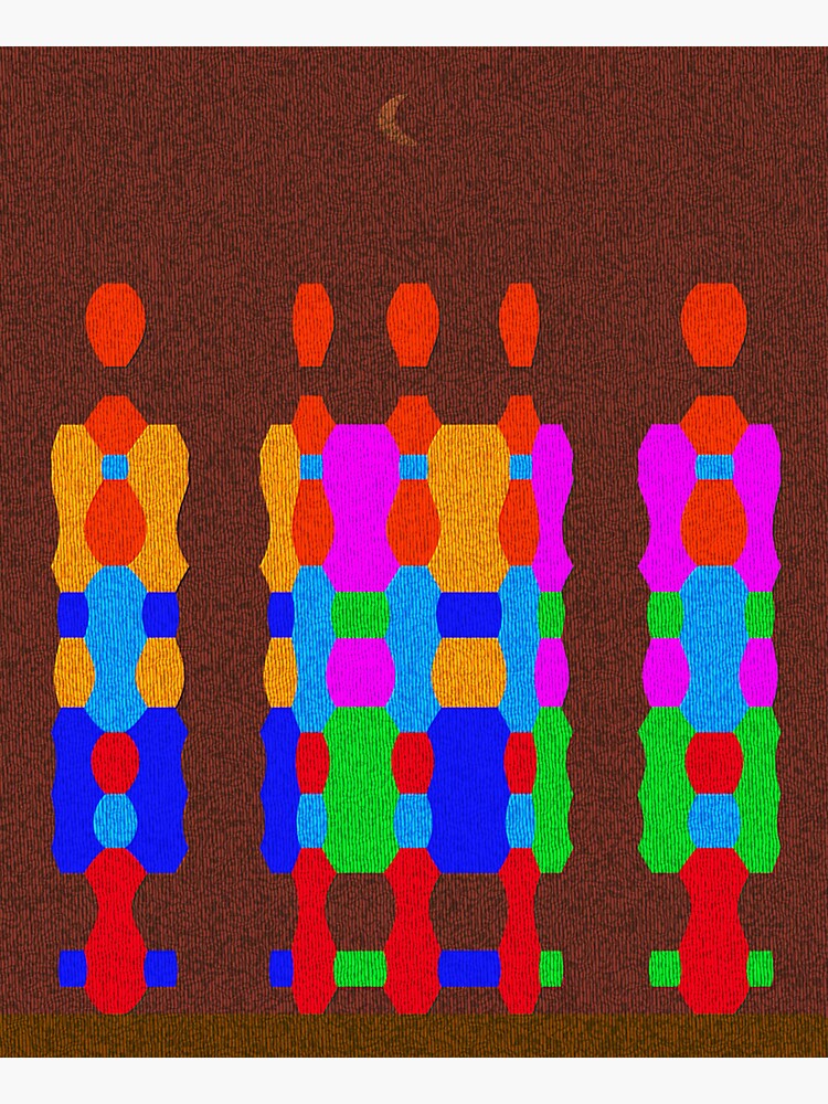 Thumbnail 3 of 3, Sticker, "Midnight Queue" (Geometric Texture) designed and sold by Vk91art.