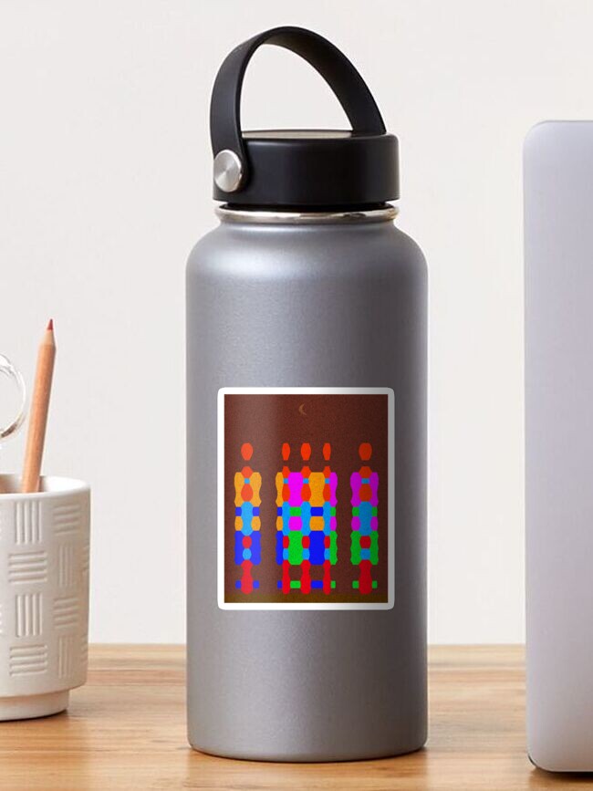 Thumbnail 1 of 3, Sticker, "Midnight Queue" (Geometric Texture) designed and sold by Vk91art.
