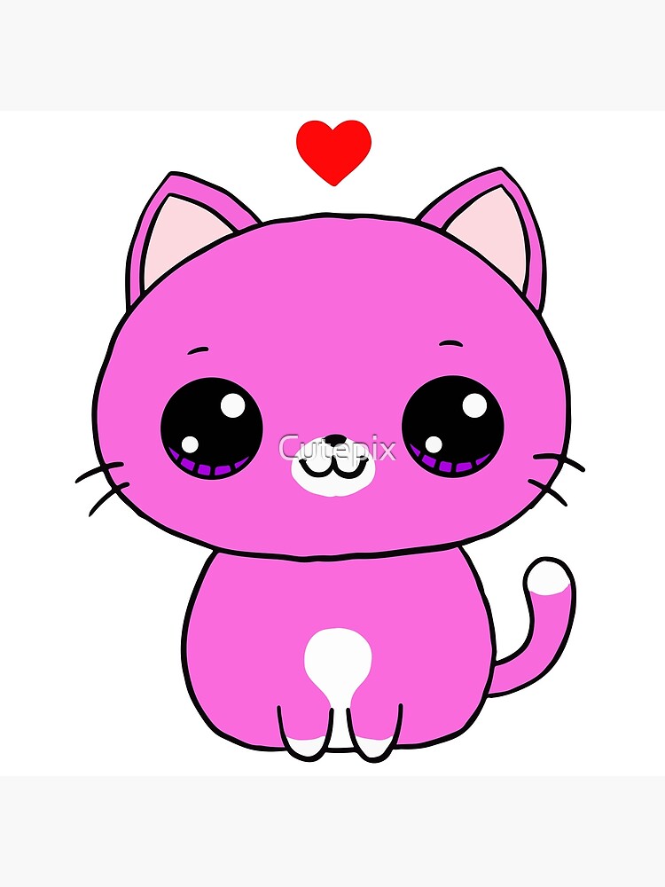 Kawaii Animal Cute Cat Pink Icon Graphic by naskaaset · Creative