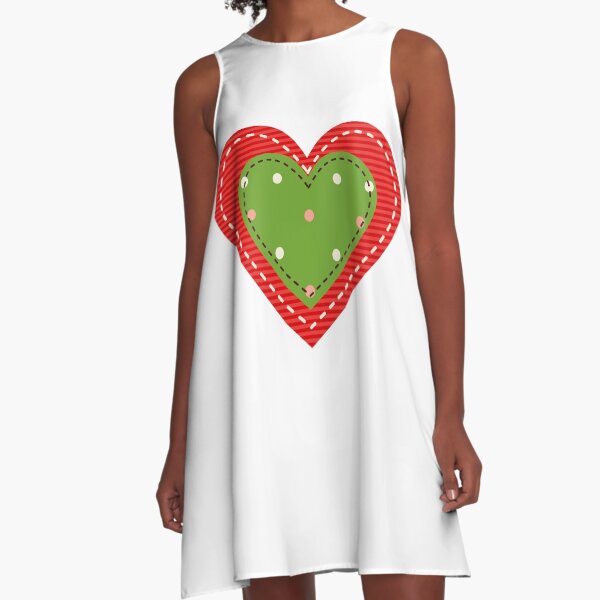 Patchwork Sewing Heart A-Line Dress
