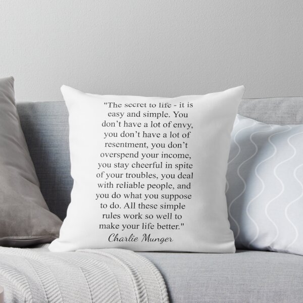Item preview, Charlie Munger Quote: secret to life is easy and simple designed and sold by topower.