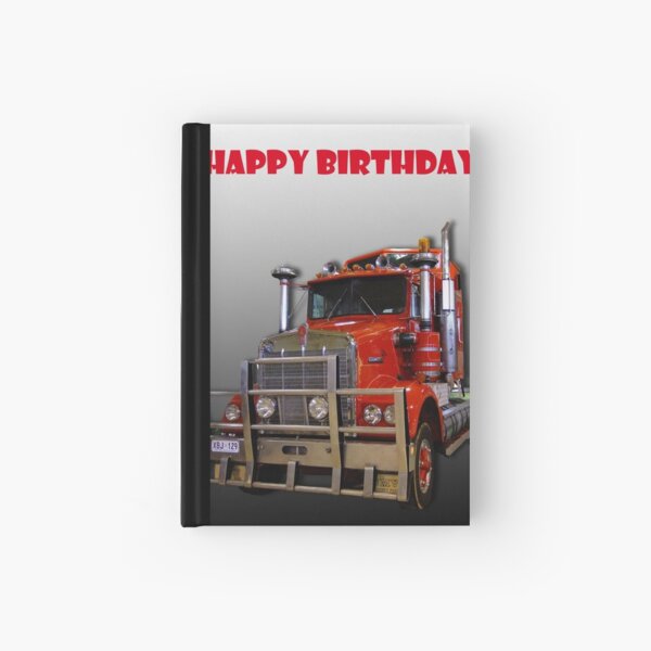 Red Kenworth Truck Happy Birthday Hardcover Journal