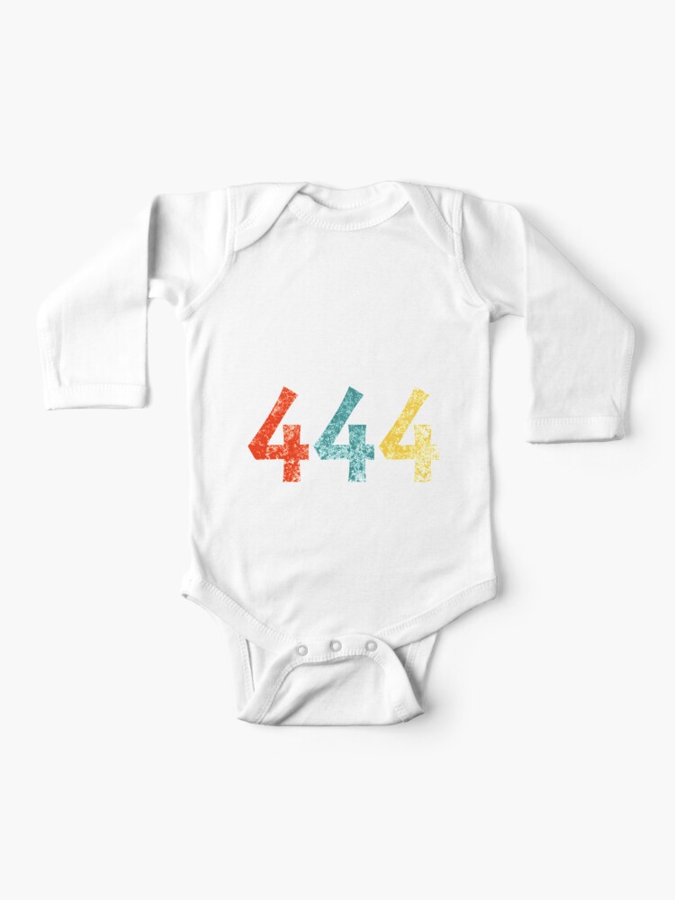 Numerology 444 Lucky Angel Numbers Retro Distressed Image Baby One Piece By Cliquebank Redbubble