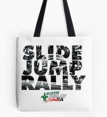 Slide Jump Rally - Black & White/White Tote Bag