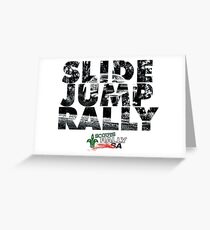 Slide Jump Rally - Black & White/White Greeting Card