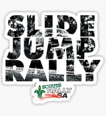 Slide Jump Rally - Black & White/White Sticker