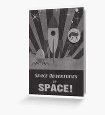 Tarjeta de felicitación Aventuras espaciales, en el espacio!