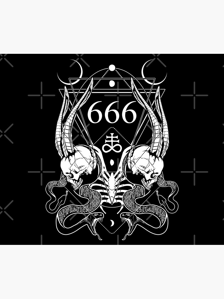 666 with some skulls, serpents and Leviathan cross by VonKowen