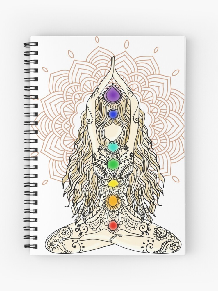 Chakras,yoga,meditation ,spiritual art Spiral Notebook for Sale