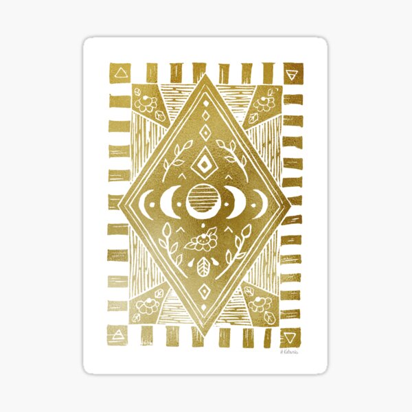 Moon Phases - metallic gold Sticker