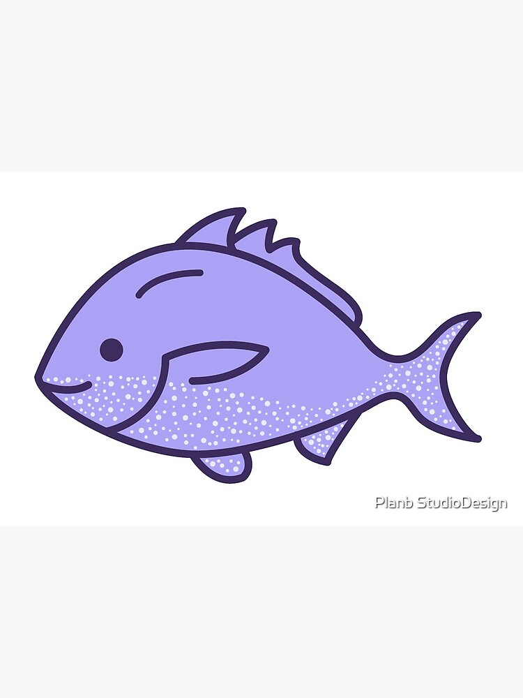 Lámina rígida «kawaii dibujos animados lindo pez violeta» de choiyoojin | Redbubble