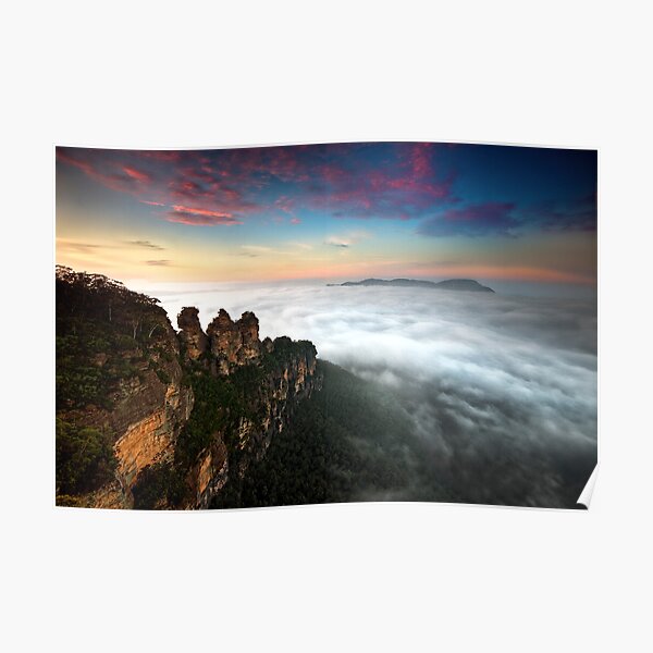 Sunrise at 3 Sisters - Blue Mountains NSW Poster