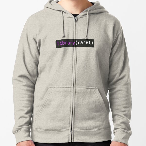 library caret Zipped Hoodie