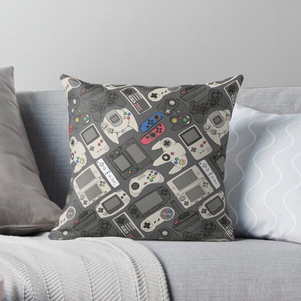 Video Game Controllers in True Colors Throw Pillow
