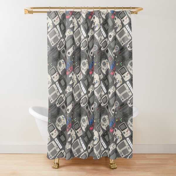 Video Game Controllers in True Colors Shower Curtain