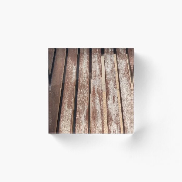 Wooden bench with weathering Acrylic Block