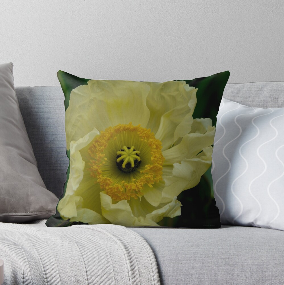 Yellow Cosmo Throw Pillow
