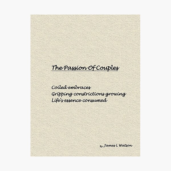 The Passion Of Couples Photographic Print