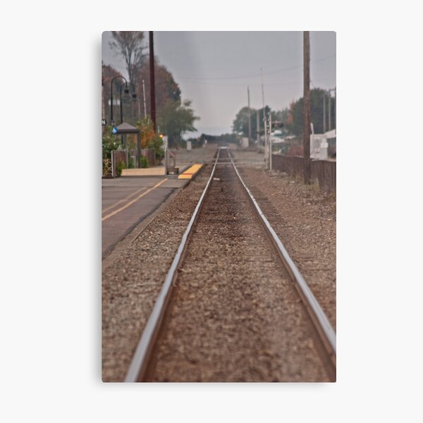 Rail tracks to infinity Metal Print