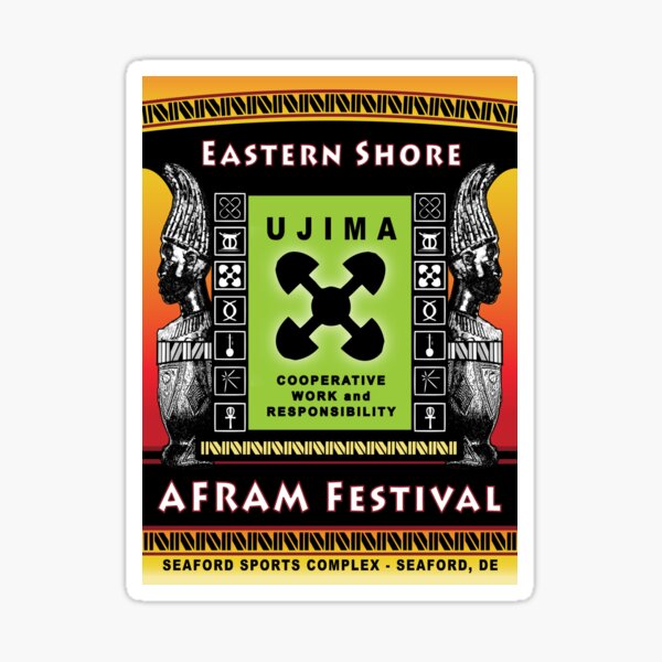 Eastern Shore AFRAM Festival (Anniversary Motif) Sticker