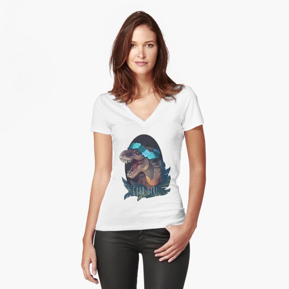 Item preview, Fitted V-Neck T-Shirt designed and sold by PencilCat.