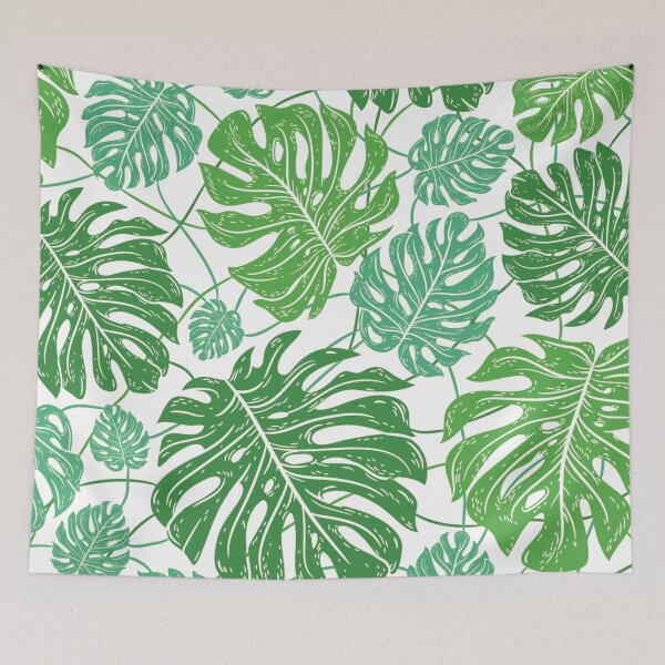 Item preview, Green tropical monstera leaves designed and sold by Jenmag.