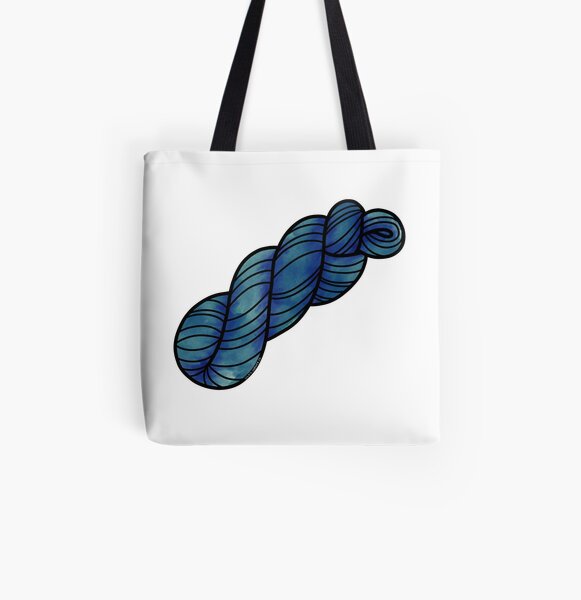 Yarn Skein in Teal All Over Print Tote Bag
