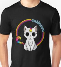 Caticorn Tshirt Einhorn-Katzen-Hemd-Regenbogen Slim Fit T-Shirt