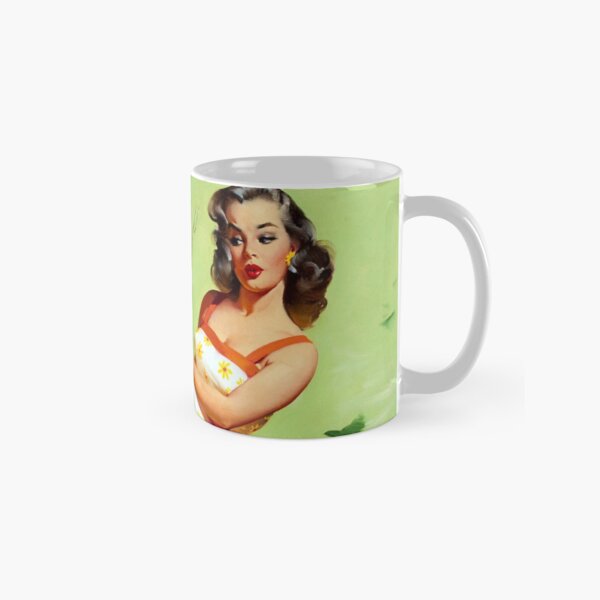 personalised mug cup vintage retro pin up 50s style classic car gil elvgren cute 