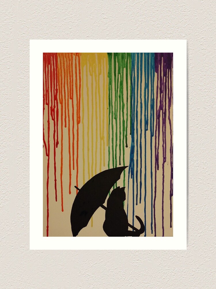 melted crayon art umbrella