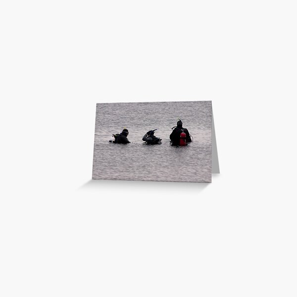 Diving on a cold Saturday morn Greeting Card