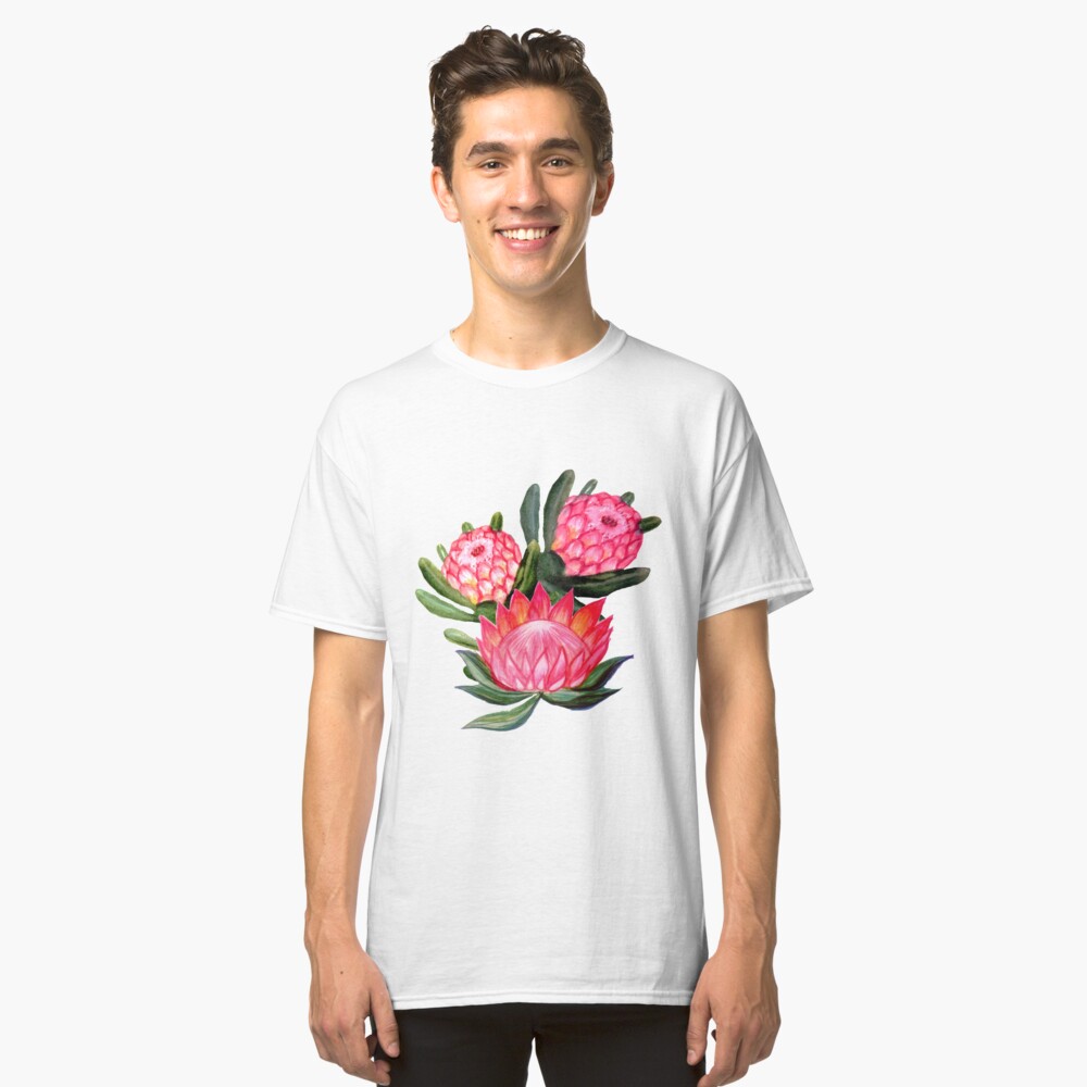 Protea flower watercolor - all over print Classic T-Shirt