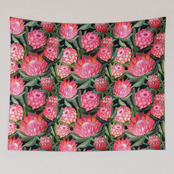 Item preview, Protea flower watercolor - all over print designed and sold by MagentaRose.
